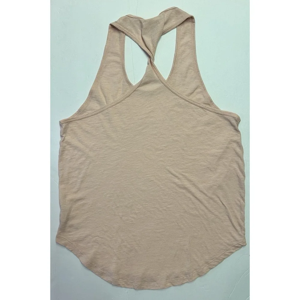 PINK Victoria's Secret Pink Twistered Racerback Tank Top Gold Dog Logo Size S - Picture 2 of 8